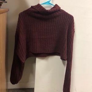 Burgundy cropped sweater